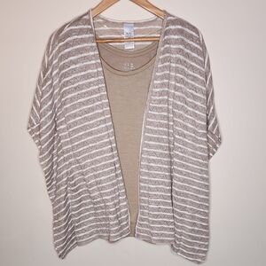 Striped Open-Front Cardigan
